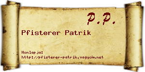 Pfisterer Patrik névjegykártya